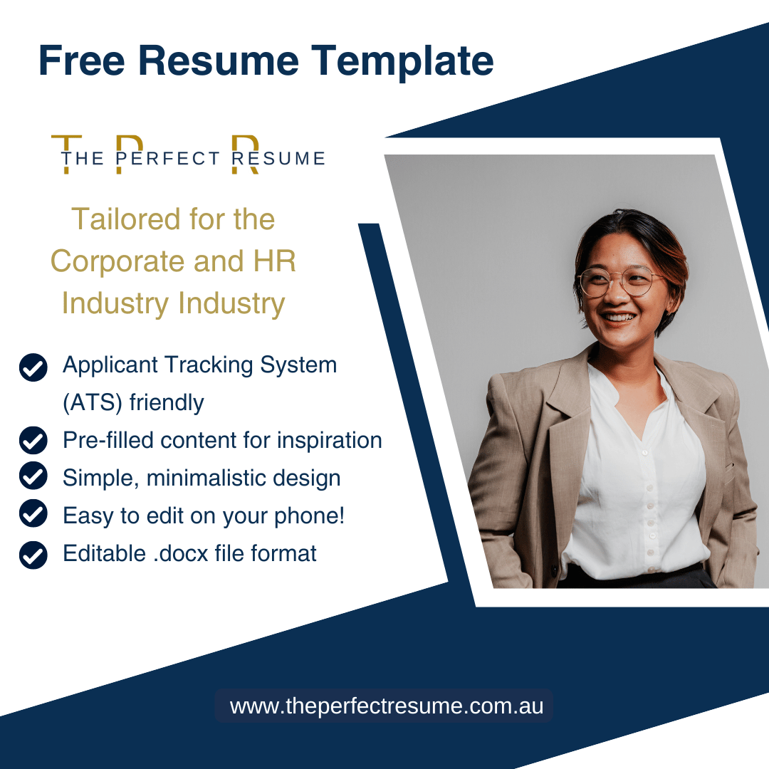 Corporate and HR Industry FREE Resume Template