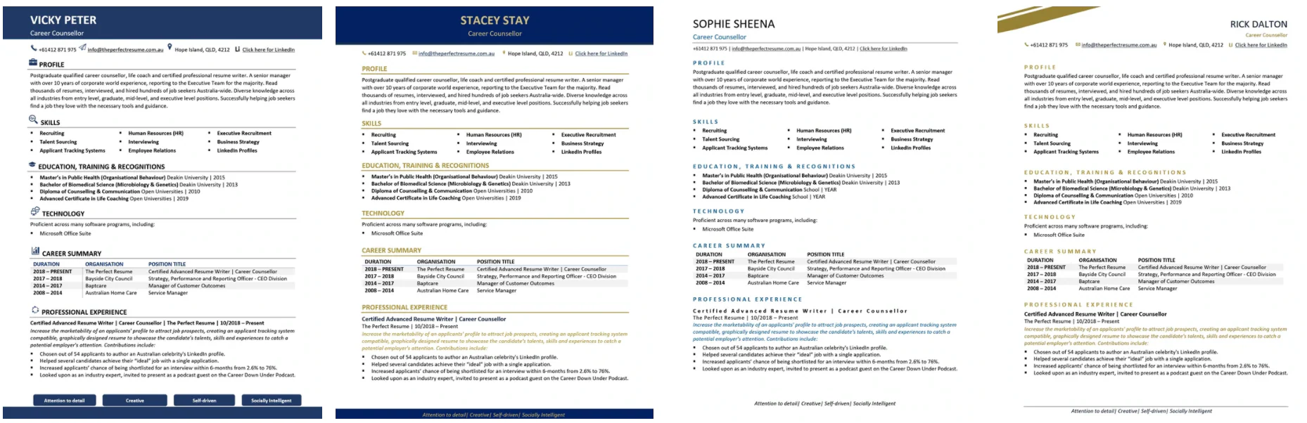 Resume template gallery