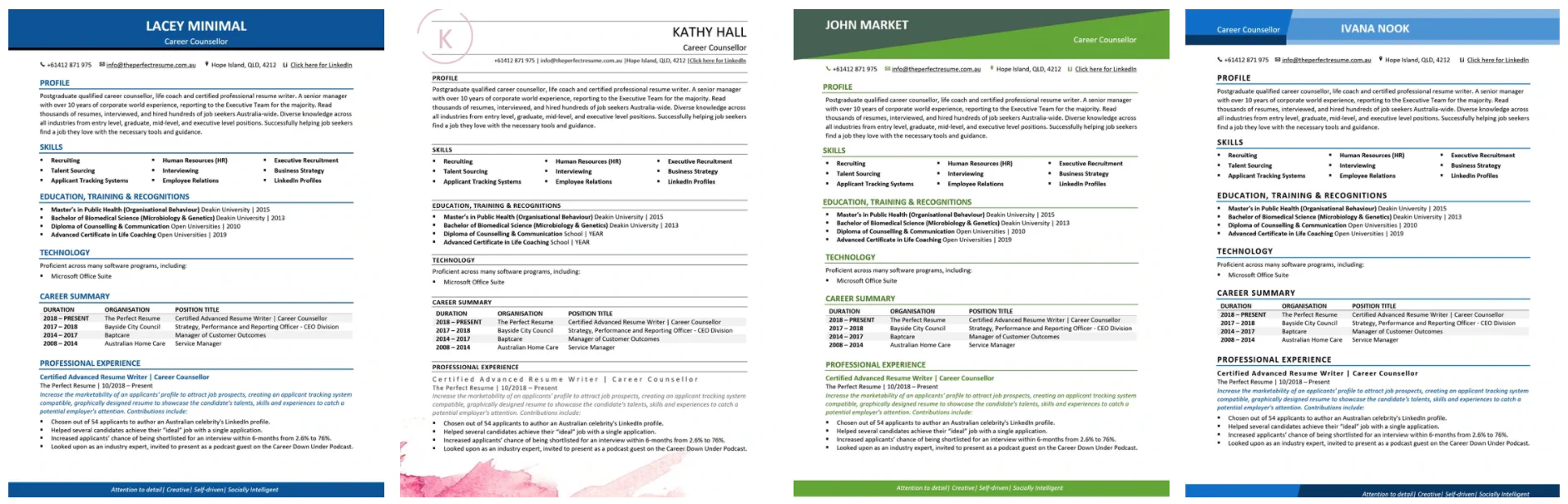 Resume template gallery