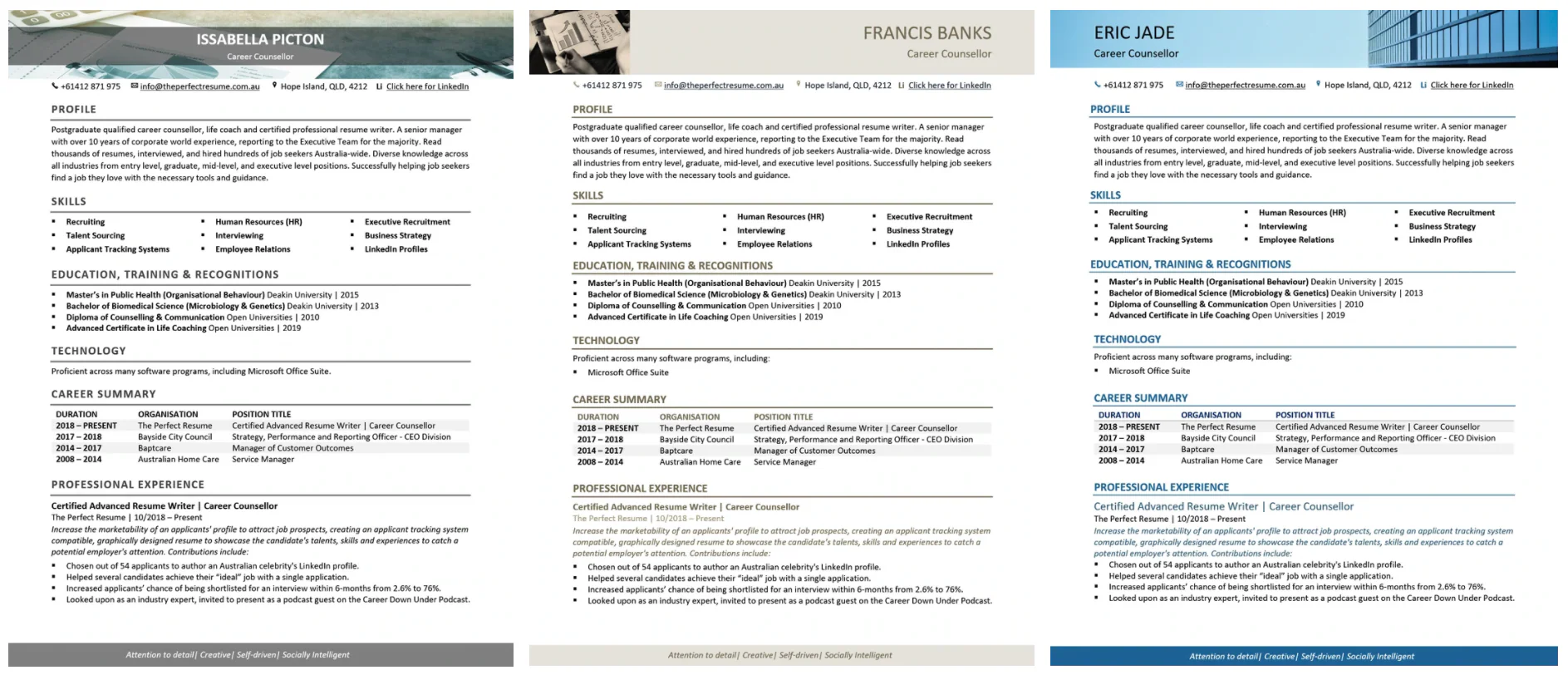 Resume template gallery