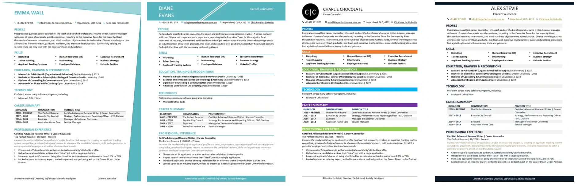 Resume template gallery