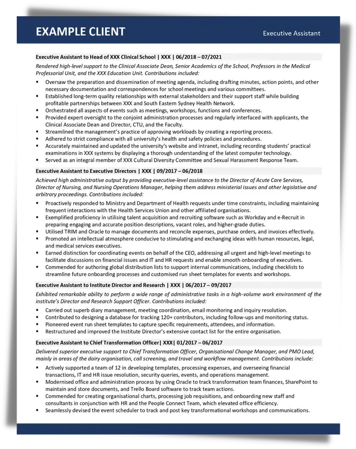 Administration Resume Example
