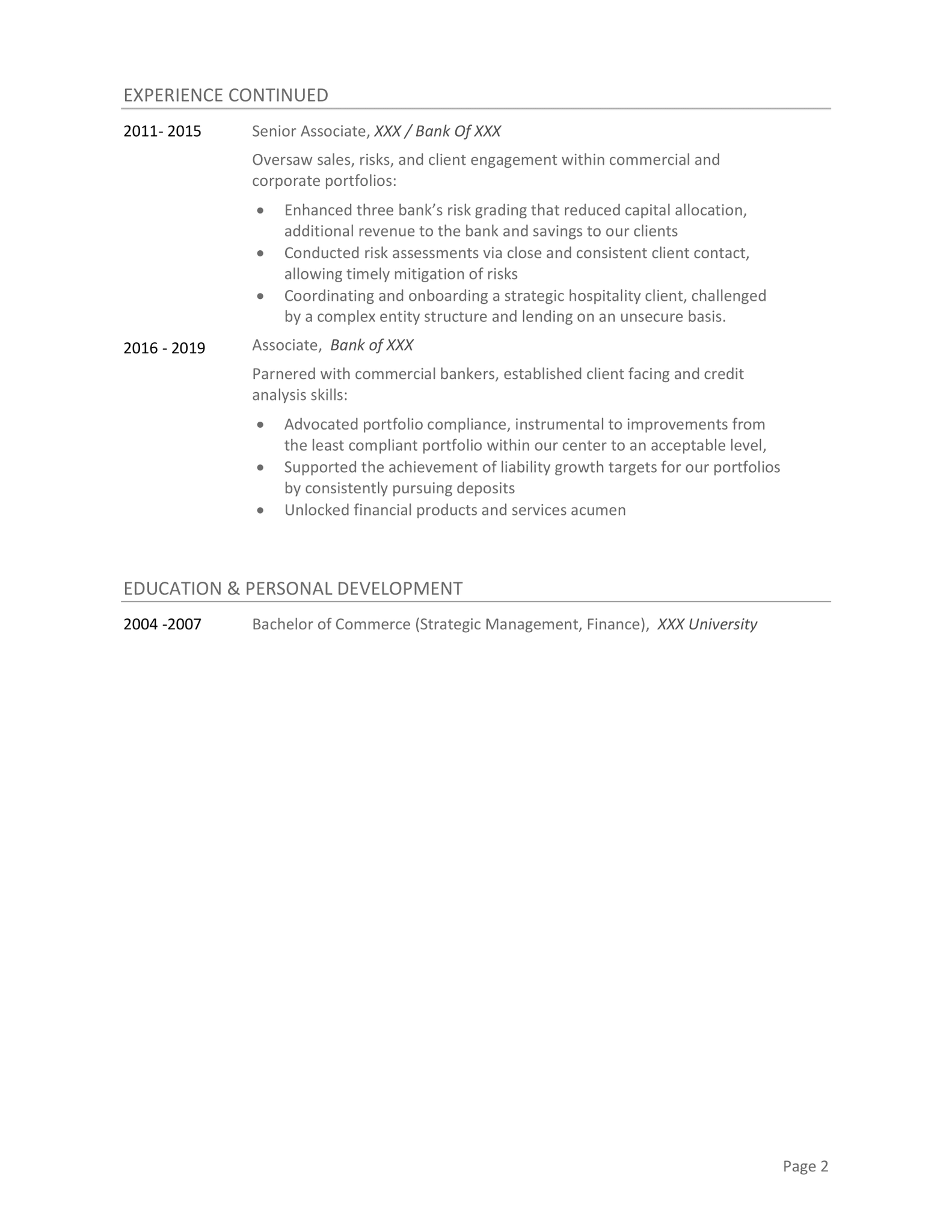 Banking & Financial Resume Wrong Example