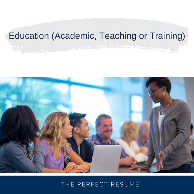 Education (Academic, Teaching or Training) Resume